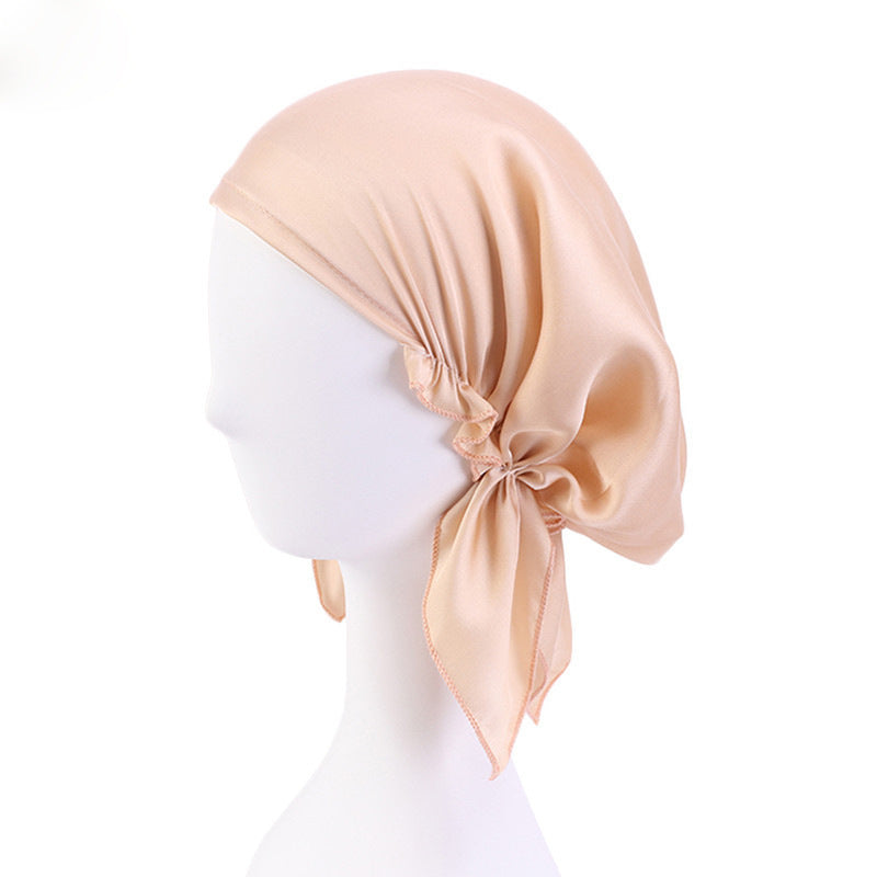 Elastic Imitation Silk Night Cap Women Silk Pullover