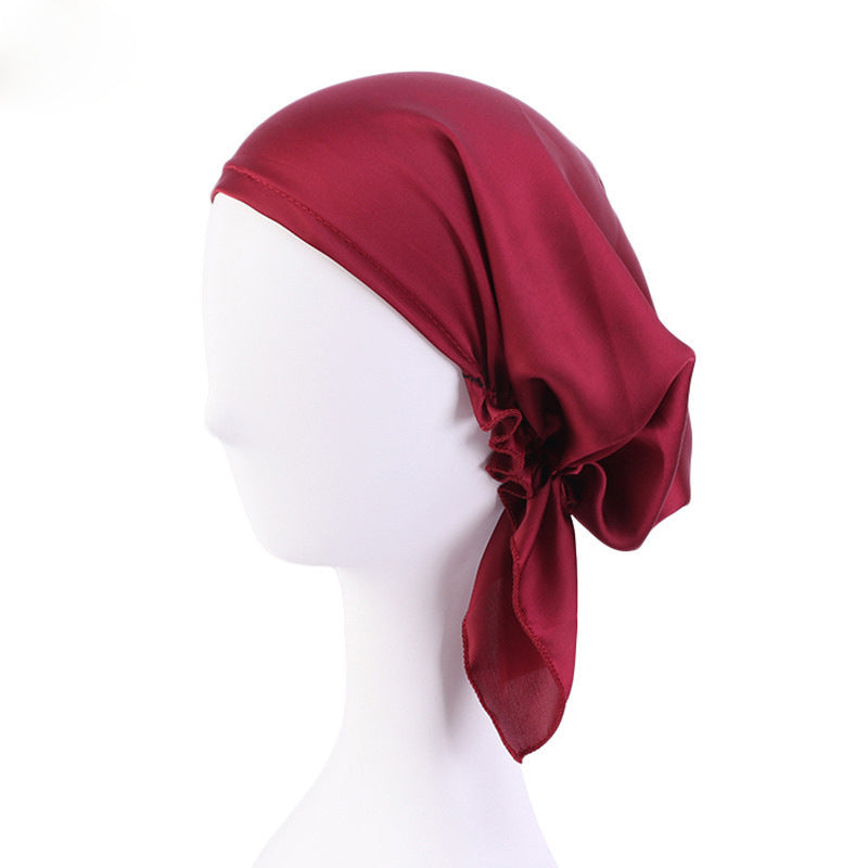 Elastic Imitation Silk Night Cap Women Silk Pullover