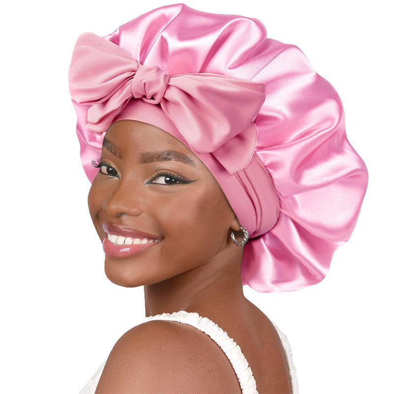 Single Layer Ribbon Round Cap Bow Artificial Silk