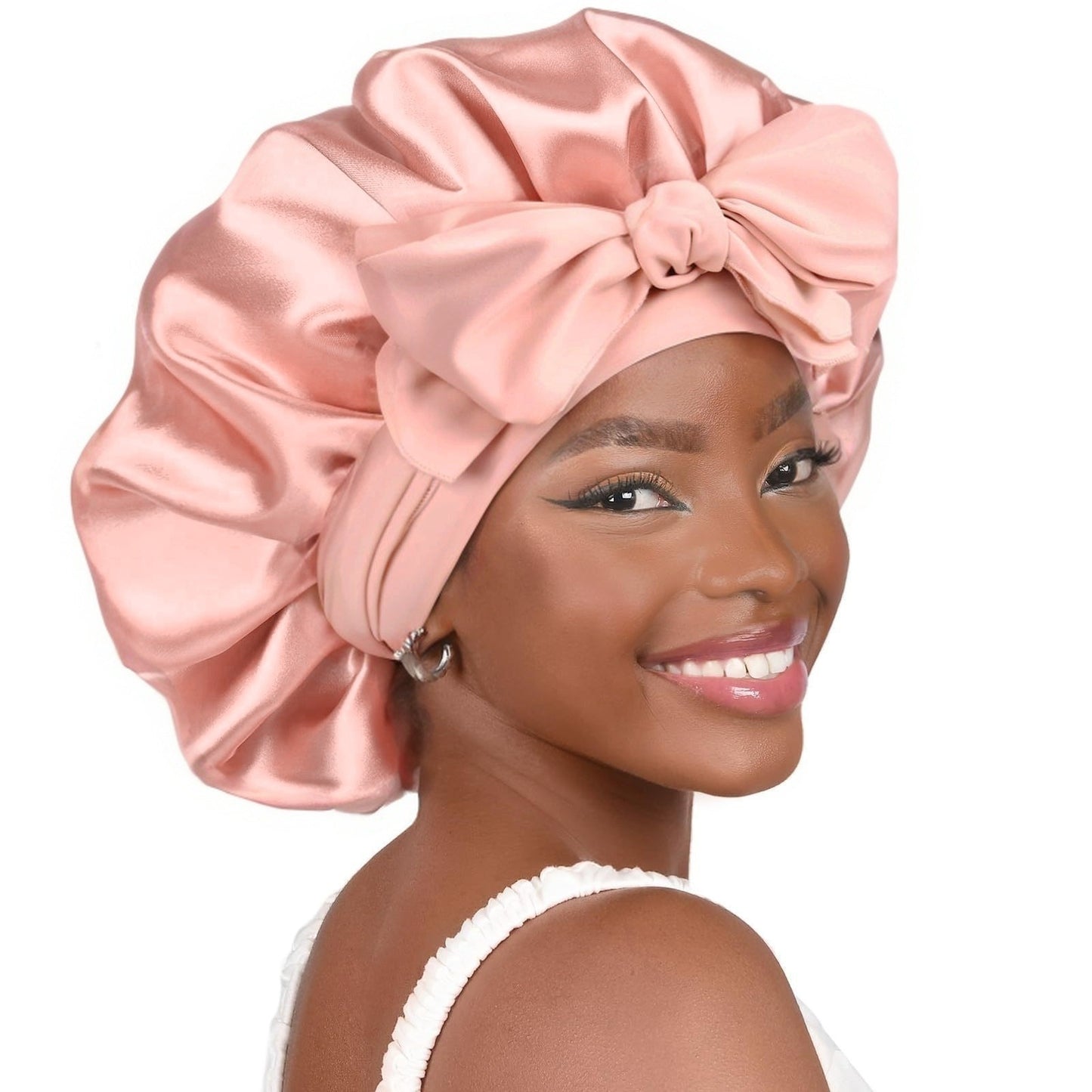 Single Layer Ribbon Round Cap Bow Artificial Silk