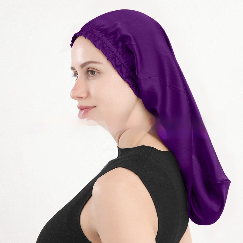 Silk Long Tube Nightcap Hair Care Thermal Heat Cap