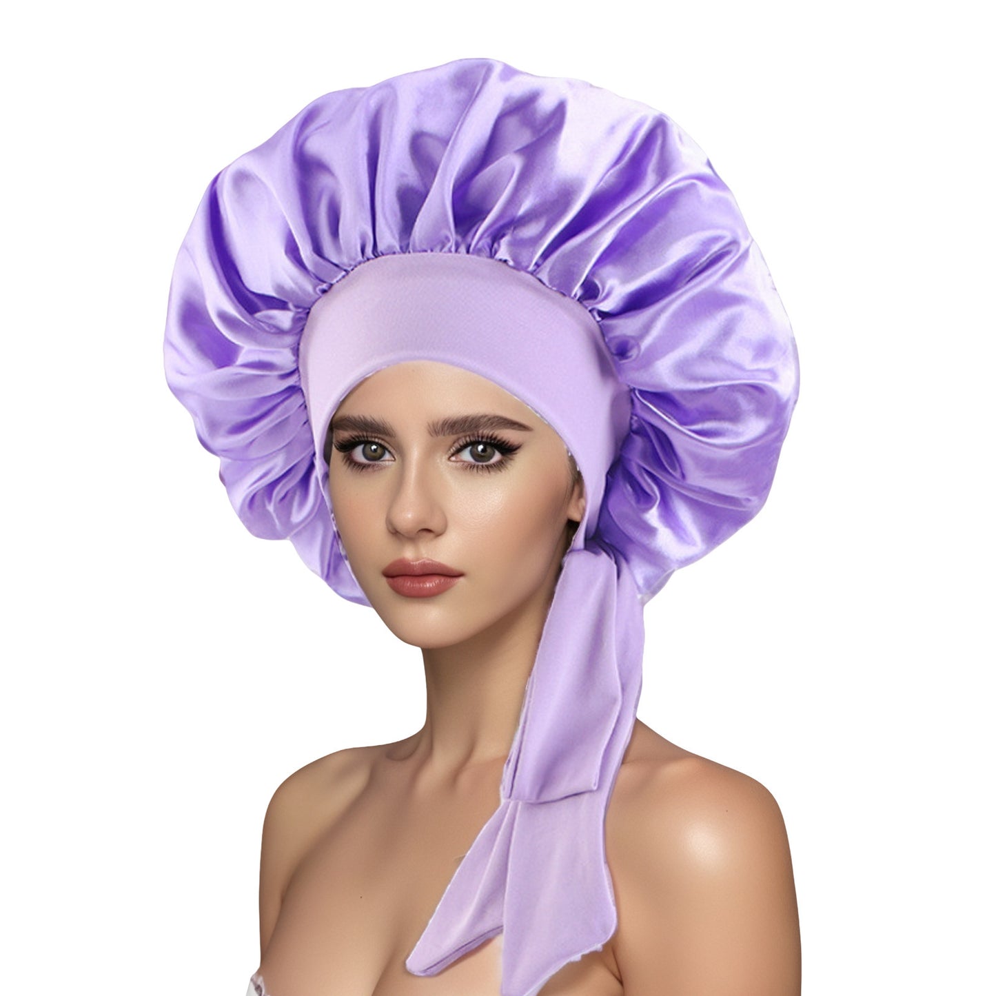 Single Layer Ribbon Round Cap Bow Artificial Silk