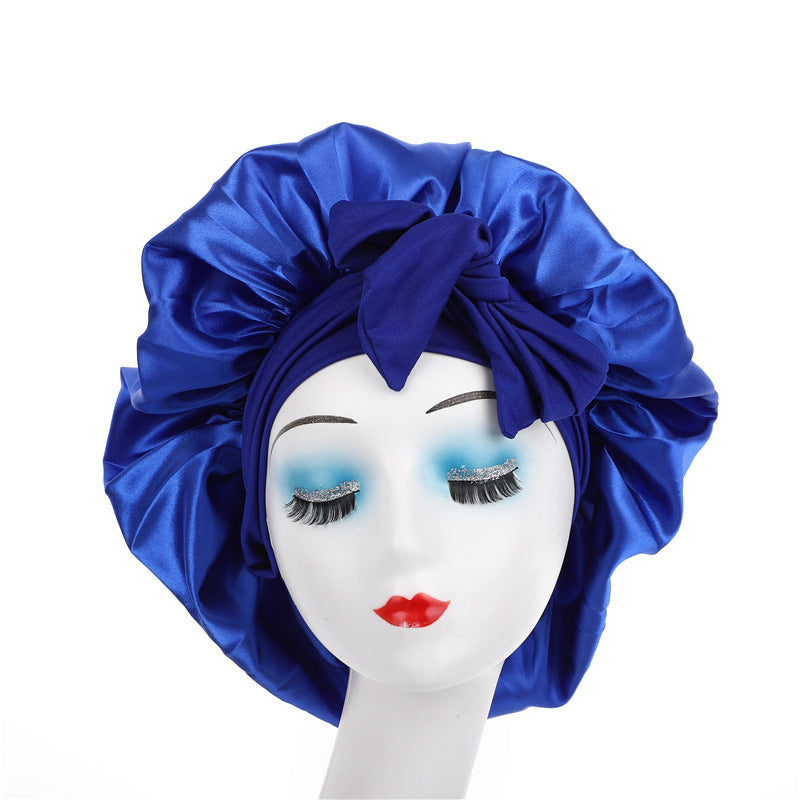 Single Layer Ribbon Round Cap Bow Artificial Silk
