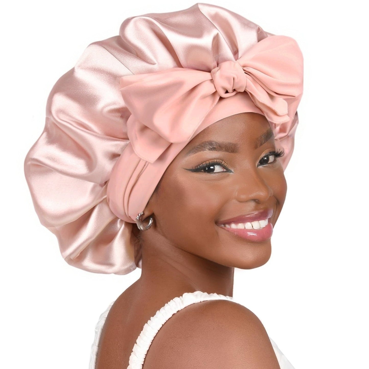 Single Layer Ribbon Round Cap Bow Artificial Silk