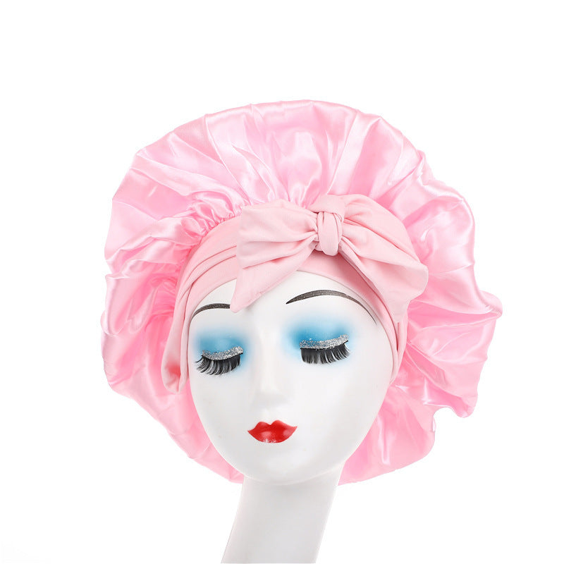 Single Layer Ribbon Round Cap Bow Artificial Silk