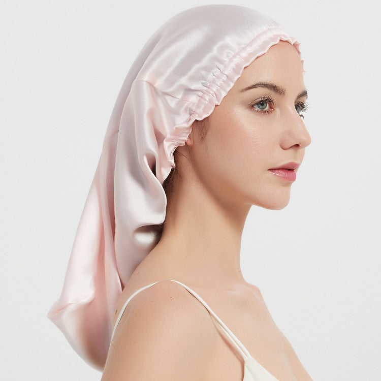 Silk Long Tube Nightcap Hair Care Thermal Heat Cap