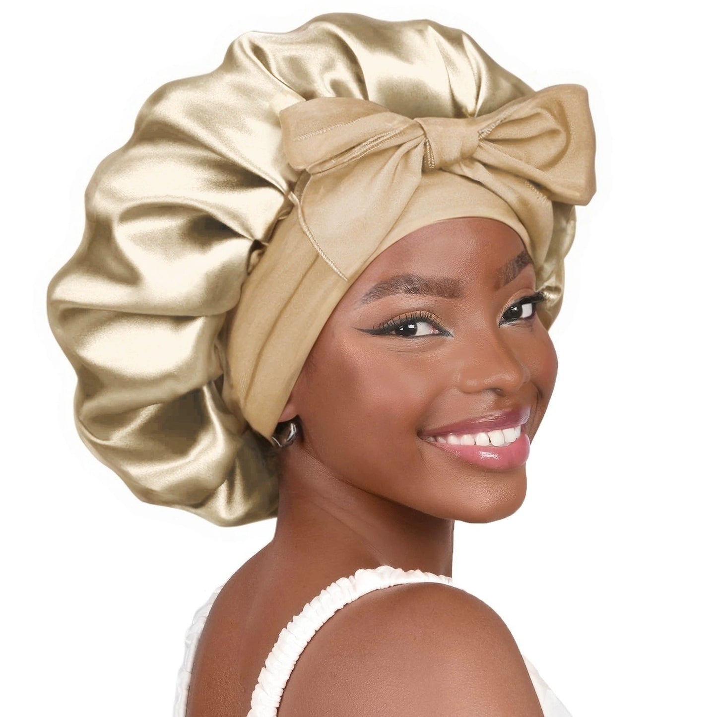 Single Layer Ribbon Round Cap Bow Artificial Silk