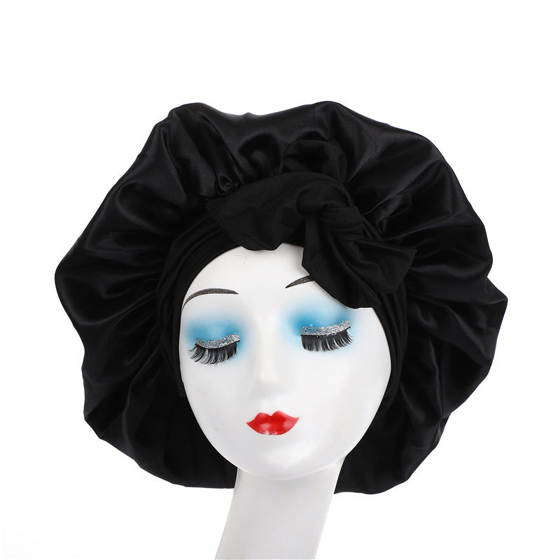 Single Layer Ribbon Round Cap Bow Artificial Silk