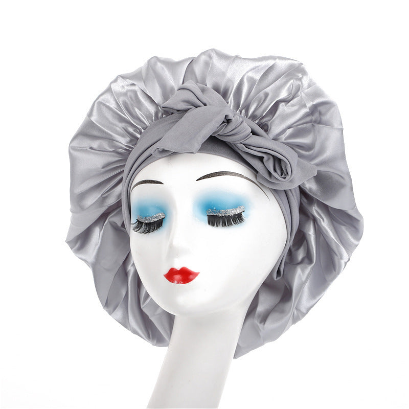 Single Layer Ribbon Round Cap Bow Artificial Silk