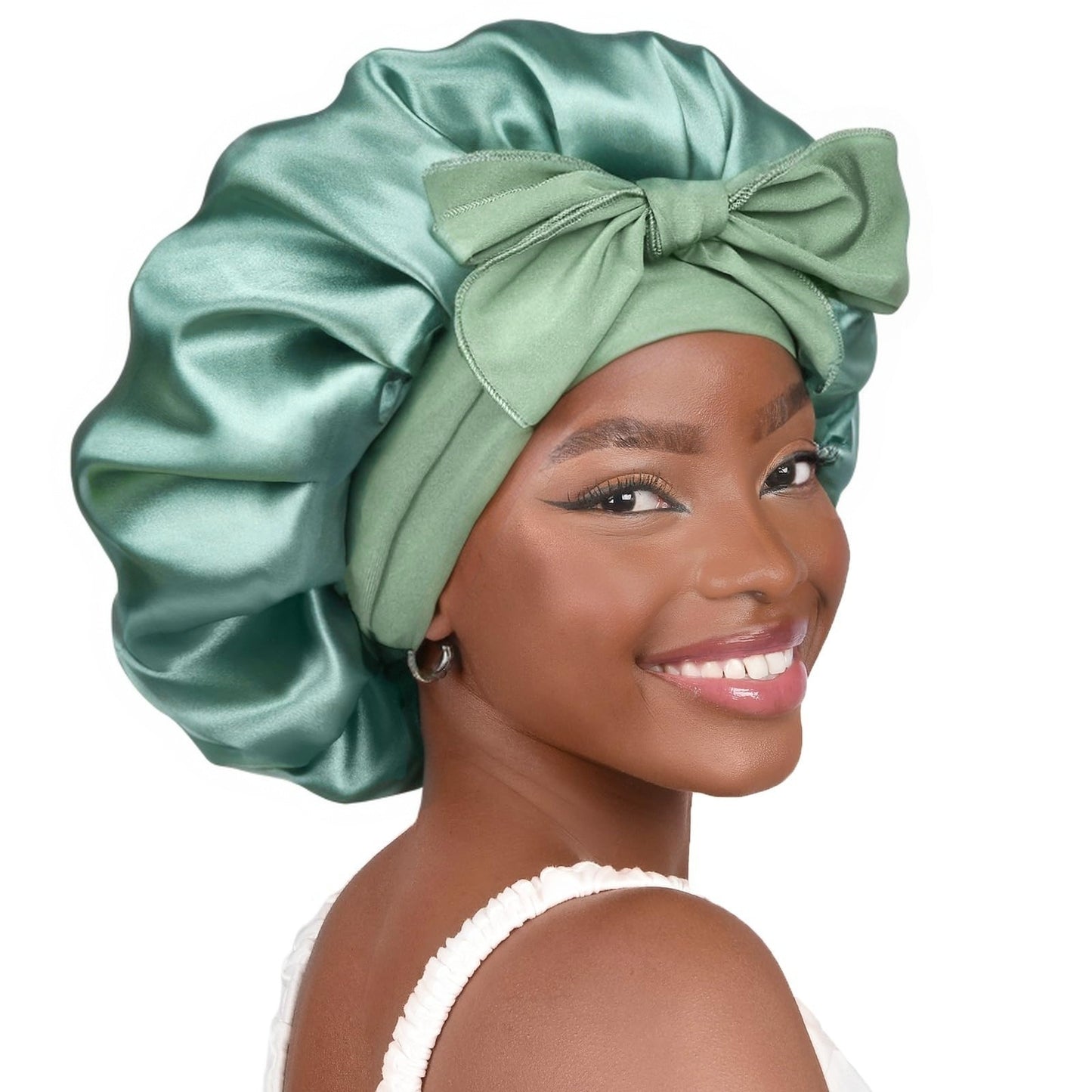 Single Layer Ribbon Round Cap Bow Artificial Silk