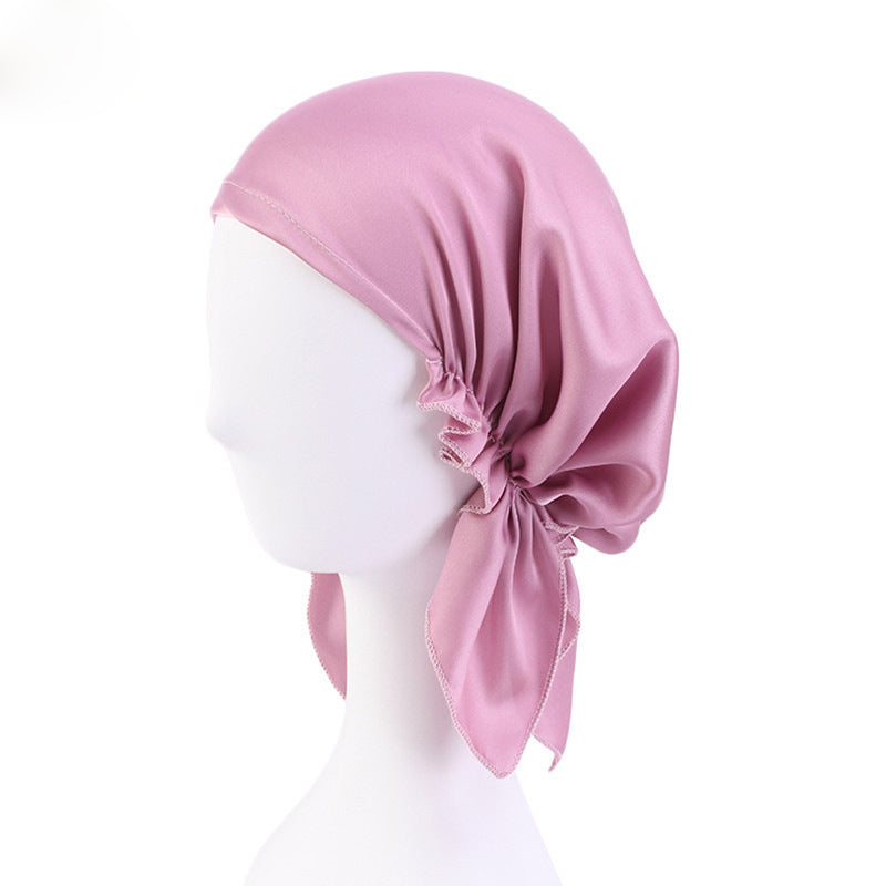 Elastic Imitation Silk Night Cap Women Silk Pullover
