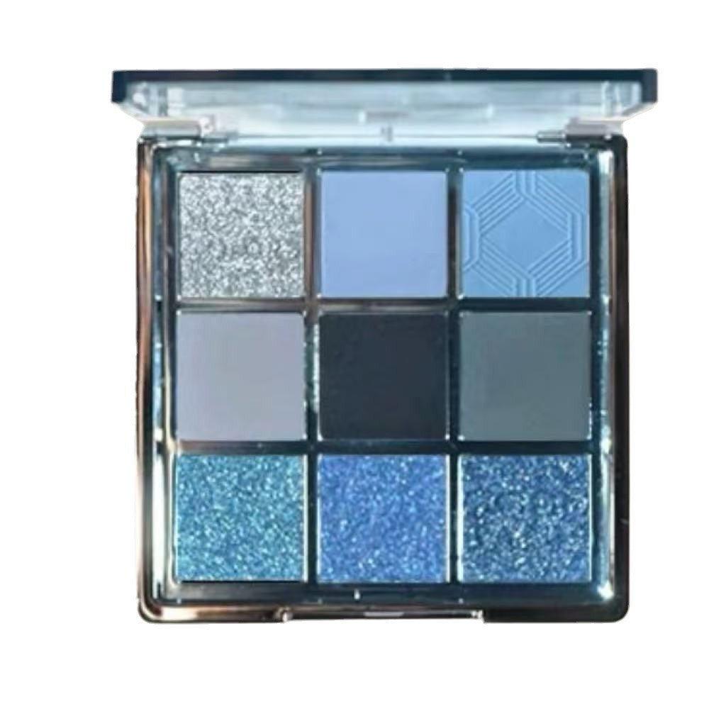 Low Saturation Ice Permeable Blue Smoked Eye Shadow Plate Matte Shimmer Diamond In The Debris Multifunctional