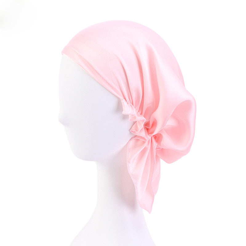 Elastic Imitation Silk Night Cap Women Silk Pullover