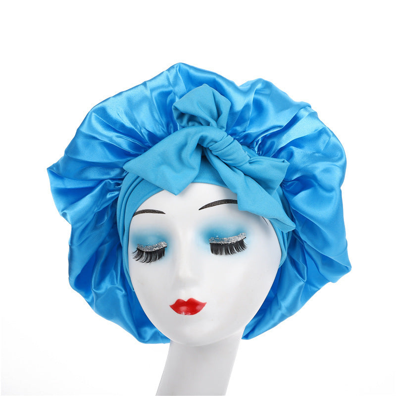 Single Layer Ribbon Round Cap Bow Artificial Silk